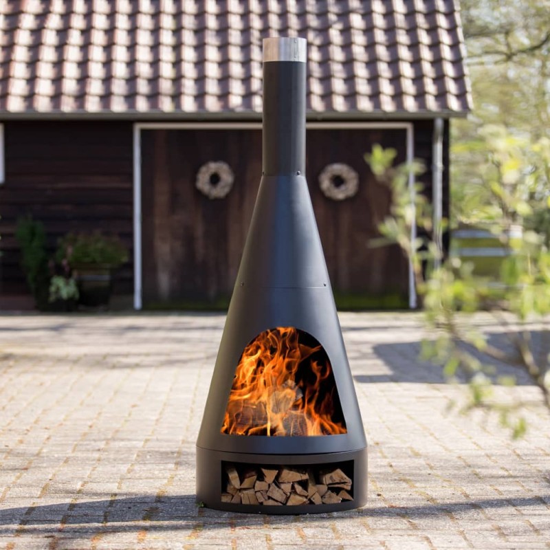 RedFire Gartenofen Kingston 43 x 120 cm Stahl Mattschwarz RedFire Gartenofen Kingston 43 x 120 cm Stahl Mattschwarz