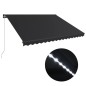 vidaXL Markise Manuell Einziehbar mit LED 450x300 cm Anthrazit vidaXL Markise Manuell Einziehbar mit LED 450x300 cm Anthrazit