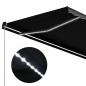 vidaXL Markise Manuell Einziehbar mit LED 450x300 cm Anthrazit vidaXL Markise Manuell Einziehbar mit LED 450x300 cm Anthrazit