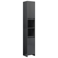 vidaXL Badezimmerschrank Hochglanz-Grau 30x30x183,5 cm Holzwerkstoff