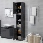 vidaXL Badezimmerschrank Hochglanz-Grau 30x30x183,5 cm Holzwerkstoff