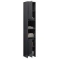 vidaXL Badezimmerschrank Hochglanz-Grau 30x30x183,5 cm Holzwerkstoff