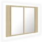 vidaXL LED-Bad-Spiegelschrank Sonoma-Eiche 60x12x45 cm Acryl vidaXL LED-Bad-Spiegelschrank Sonoma-Eiche 60x12x45 cm Acryl
