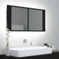vidaXL LED-Bad-Spiegelschrank Schwarz 90x12x45 cm Acryl vidaXL LED-Bad-Spiegelschrank Schwarz 90x12x45 cm Acryl