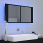 vidaXL LED-Bad-Spiegelschrank Schwarz 90x12x45 cm Acryl vidaXL LED-Bad-Spiegelschrank Schwarz 90x12x45 cm Acryl