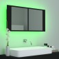 vidaXL LED-Bad-Spiegelschrank Schwarz 90x12x45 cm Acryl vidaXL LED-Bad-Spiegelschrank Schwarz 90x12x45 cm Acryl