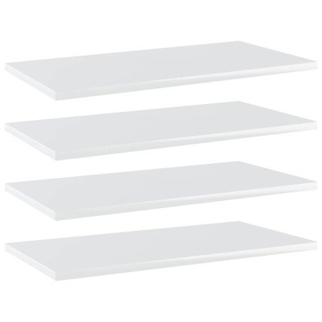 vidaXL Bücherregal-Bretter 4 Stk. Hochglanz-Weiß 60x30x1,5 cm