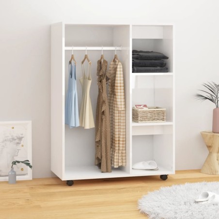 vidaXL Kleiderschrank Hochglanz-Weiß 80x40x110 cm Holzwerkstoff