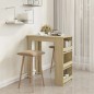 vidaXL Bartisch mit Regal Sonoma-Eiche 102x50x103,5 cm Holzwerkstoff vidaXL Bartisch mit Regal Sonoma-Eiche 102x50x103,5 cm Holzwerkstoff
