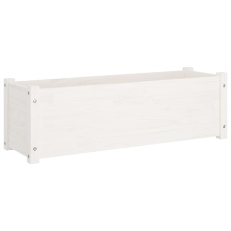 vidaXL Pflanzkübel Weiß 100x31x31 cm Massivholz Kiefer