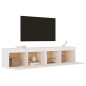 vidaXL Wandschränke 2 Stk. Weiß 80x30x35 cm Massivholz Kiefer vidaXL Wandschränke 2 Stk. Weiß 80x30x35 cm Massivholz Kiefer