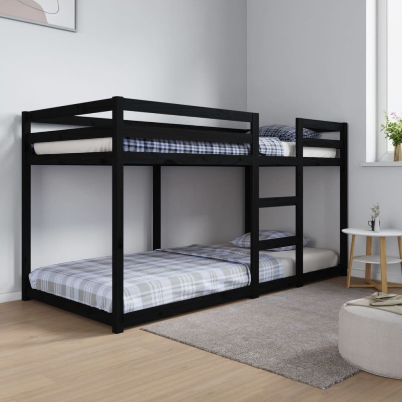 vidaXL Etagenbett Schwarz 90x200 cm Massivholz Kiefer vidaXL Etagenbett Schwarz 90x200 cm Massivholz Kiefer