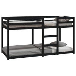 vidaXL Etagenbett Schwarz 90x200 cm Massivholz Kiefer