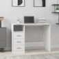 vidaXL Schreibtisch mit Schubladen Weiß 102x50x76 cm Holzwerkstoff vidaXL Schreibtisch mit Schubladen Weiß 102x50x76 cm Holzwerkstoff