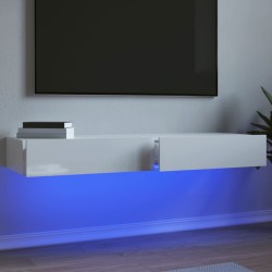 vidaXL TV-Schränke mit LED-Leuchten 2 Stk. Hochglanz-Weiß 60x35x15,5cm