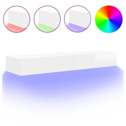 vidaXL TV-Schränke mit LED-Leuchten 2 Stk. Hochglanz-Weiß 60x35x15,5cm