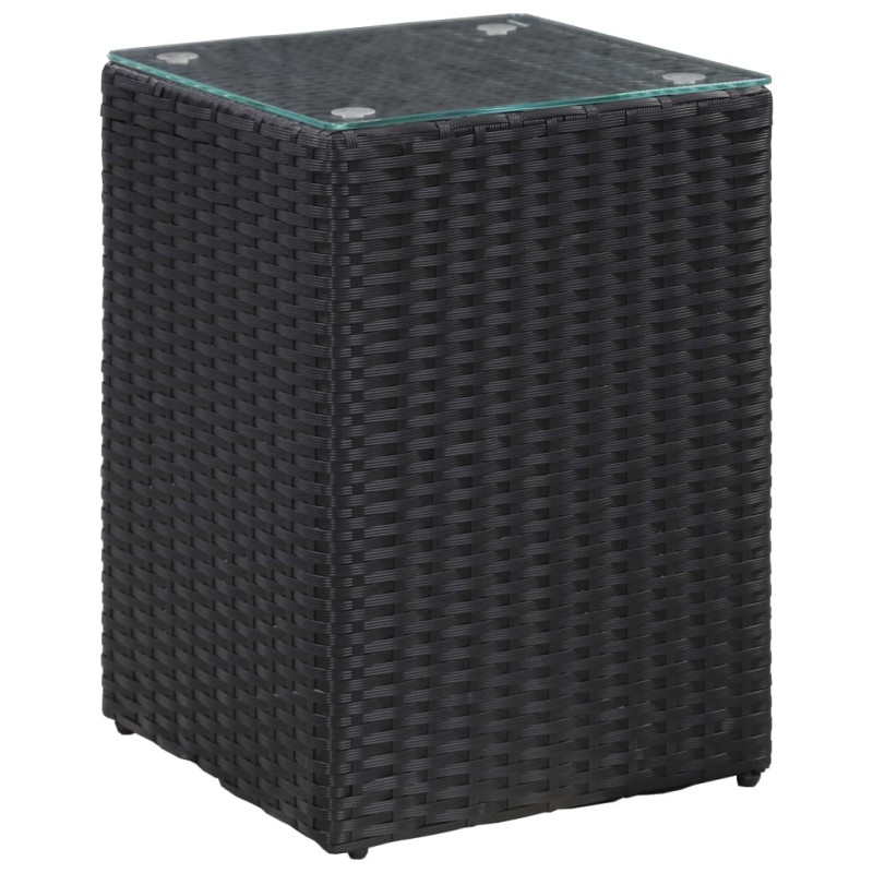 vidaXL Beistelltisch mit Glasplatte Schwarz 35x35x52 cm Poly Rattan vidaXL Beistelltisch mit Glasplatte Schwarz 35x35x52 cm Poly Rattan