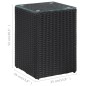 vidaXL Beistelltisch mit Glasplatte Schwarz 35x35x52 cm Poly Rattan vidaXL Beistelltisch mit Glasplatte Schwarz 35x35x52 cm Poly Rattan