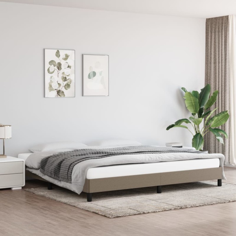 Bettgestell Taupe 200x200 cm Stoff Bettgestell Taupe 200x200 cm Stoff