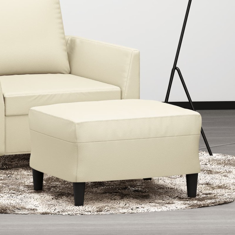 vidaXL Fußhocker Creme 60x50x41 cm Kunstleder vidaXL Fußhocker Creme 60x50x41 cm Kunstleder
