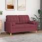 vidaXL Zierkissen 2 Stk. Weinrot Ø15x50 cm Stoff vidaXL Zierkissen 2 Stk. Weinrot Ø15x50 cm Stoff