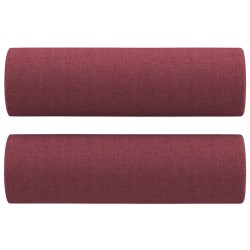 vidaXL Zierkissen 2 Stk. Weinrot Ø15x50 cm Stoff