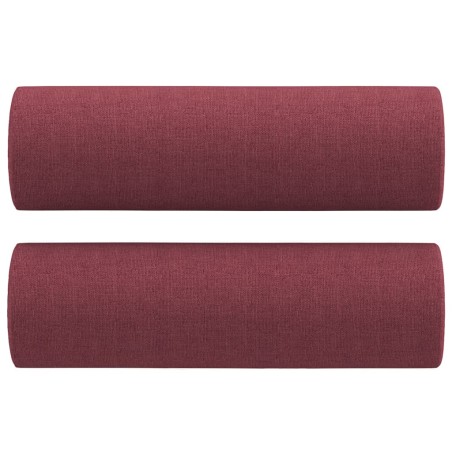 vidaXL Zierkissen 2 Stk. Weinrot Ø15x50 cm Stoff