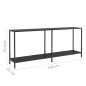 vidaXL Konsolentisch Schwarz 180x35x75,5 cm Hartglas vidaXL Konsolentisch Schwarz 180x35x75,5 cm Hartglas