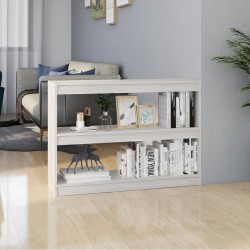 vidaXL Bücherregal Raumteiler Weiß 100x30x71,5 cm Massivholz Kiefer