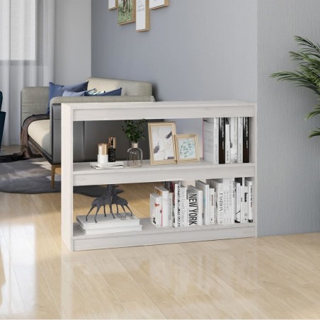 vidaXL Bücherregal Raumteiler Weiß 100x30x71,5 cm Massivholz Kiefer