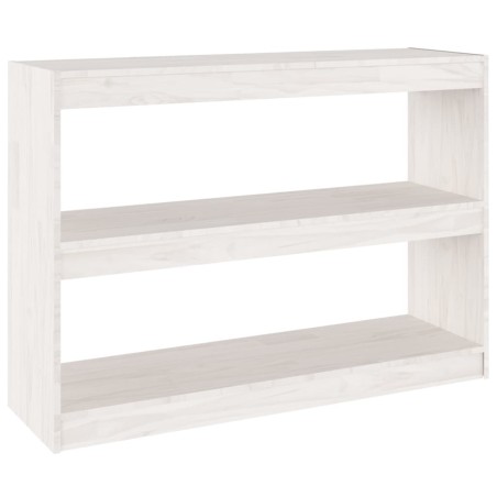vidaXL Bücherregal Raumteiler Weiß 100x30x71,5 cm Massivholz Kiefer