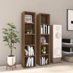 vidaXL CD-Regale 2 Stk. Braun Eichen-Optik 21x16x93,5 cm Holzwerkstoff