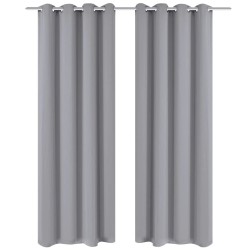 vidaXL Verdunkelungsvorhänge 2 Stk. mit Metallösen 135 x 175 cm Grau