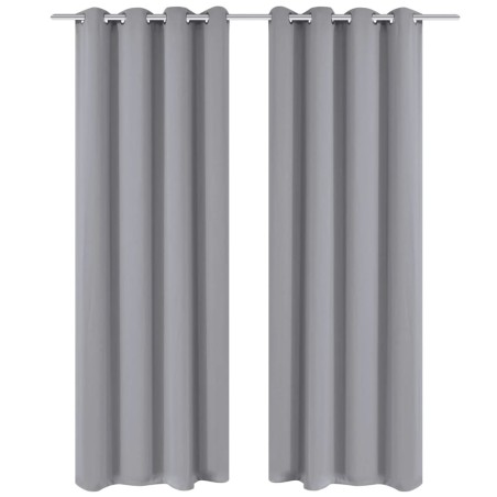 vidaXL Verdunkelungsvorhänge 2 Stk. mit Metallösen 135 x 175 cm Grau