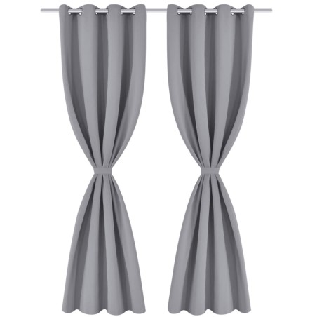 vidaXL Verdunkelungsvorhänge 2 Stk. mit Metallösen 135 x 175 cm Grau