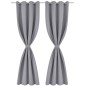 vidaXL Verdunkelungsvorhänge 2 Stk. mit Metallösen 135 x 175 cm Grau vidaXL Verdunkelungsvorhänge 2 Stk. mit Metallösen 135 x 175 cm Grau
