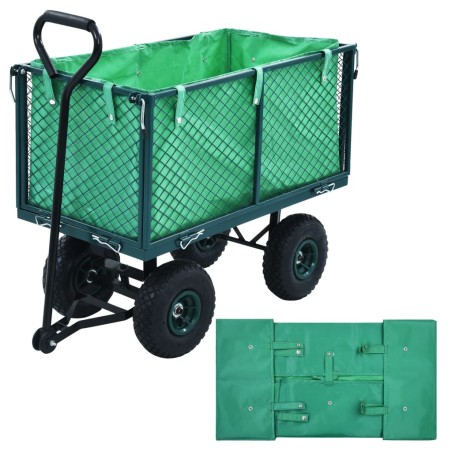 vidaXL Gartenwagen-Einlage Grün Stoff