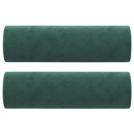 vidaXL Zierkissen 2 Stk. Dunkelgrün Ø15x50 cm Samt