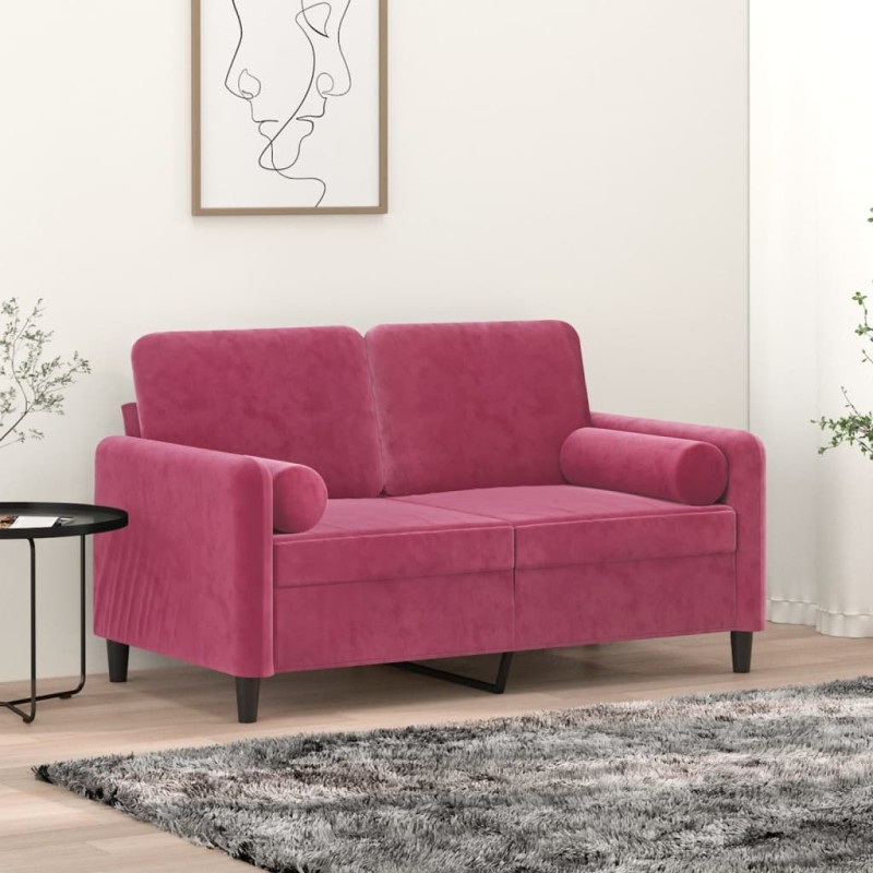 vidaXL Zierkissen 2 Stk. Weinrot Ø15x50 cm Samt vidaXL Zierkissen 2 Stk. Weinrot Ø15x50 cm Samt