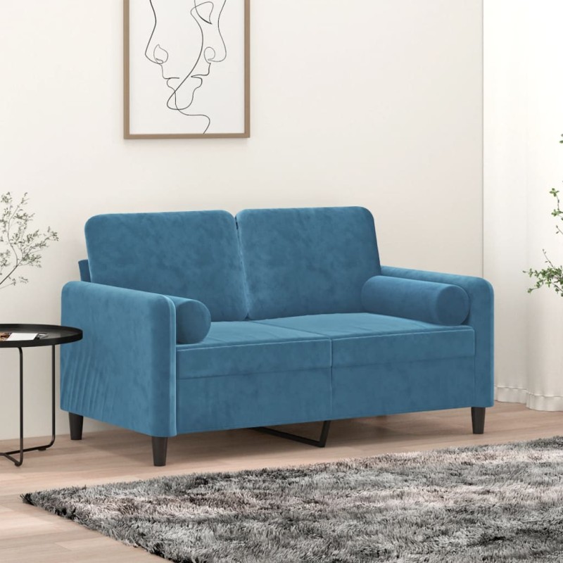 vidaXL Zierkissen 2 Stk. Blau Ø15x50 cm Samt vidaXL Zierkissen 2 Stk. Blau Ø15x50 cm Samt
