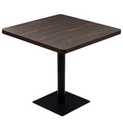 vidaXL Bistrotisch MDF und Stahl Quadratisch 80×80×75cm Dunkle Esche 