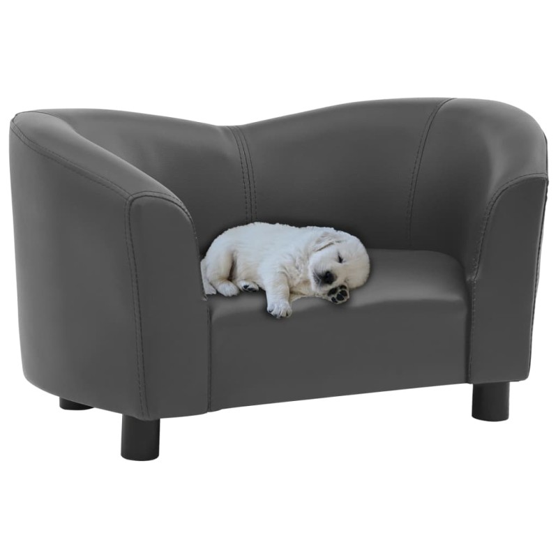 vidaXL Hundesofa Grau 67x41x39 cm Kunstleder vidaXL Hundesofa Grau 67x41x39 cm Kunstleder