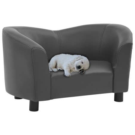vidaXL Hundesofa Grau 67x41x39 cm Kunstleder 