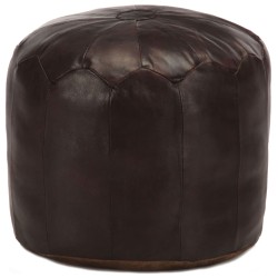 vidaXL Pouf Dunkelbraun 40 x 35 cm Echtes Ziegenleder