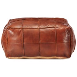 vidaXL Pouf Hellbraun 60 x 60 x 30 cm Echtes Ziegenleder