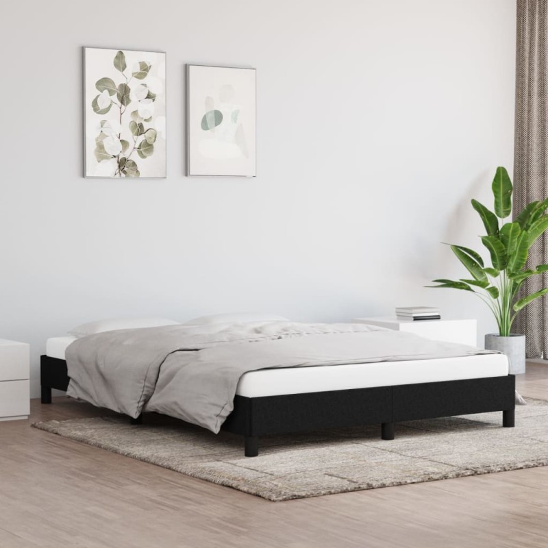 vidaXL Bettgestell Schwarz 140x190 cm Stoff vidaXL Bettgestell Schwarz 140x190 cm Stoff