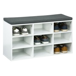 HI Schuhregal mit Kissen 84,5x29x48 cm Weiß