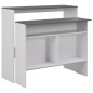 vidaXL Bartisch mit 2 Tischplatten Weiß und Grau 130 x 40 x 120 cm vidaXL Bartisch mit 2 Tischplatten Weiß und Grau 130 x 40 x 120 cm