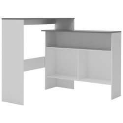 vidaXL Bartisch mit 2 Tischplatten Weiß und Grau 130 x 40 x 120 cm