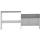 vidaXL Bartisch mit 2 Tischplatten Weiß und Grau 130 x 40 x 120 cm vidaXL Bartisch mit 2 Tischplatten Weiß und Grau 130 x 40 x 120 cm